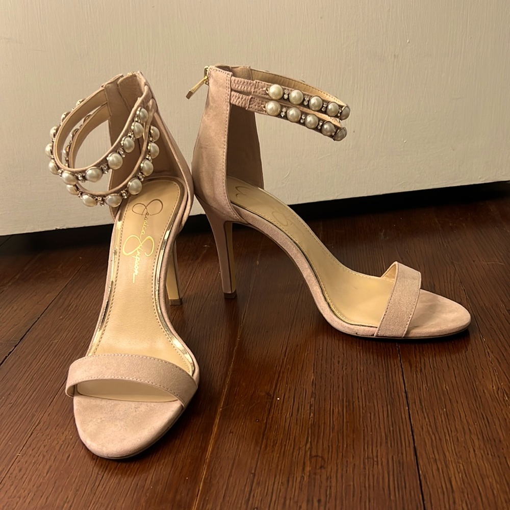 Jessica Simpson light pink pearl heels